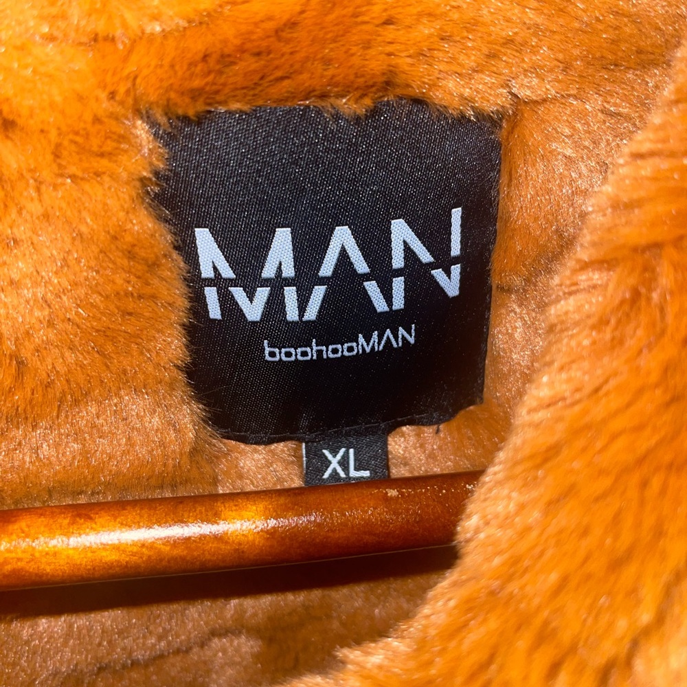 BoohoMan Leather Jacket W/ Fur - Picture 3 of 12